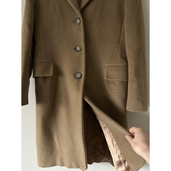 Intrend by Max Mara Made In Italy Long Brown 100% Wool Coat Size 4 Chic Luxury - Picture 4 of 13